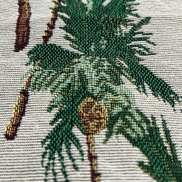 NWT Sun N Sand Beach Bag Cotton Zipped Top Palm Tree Print Pocketbook Tote Bag - Picture 4 of 16